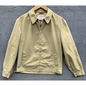 Vtg ZERO KING Swinger Jacket Men Medium 40 Beige Wind Water Repellent Classic